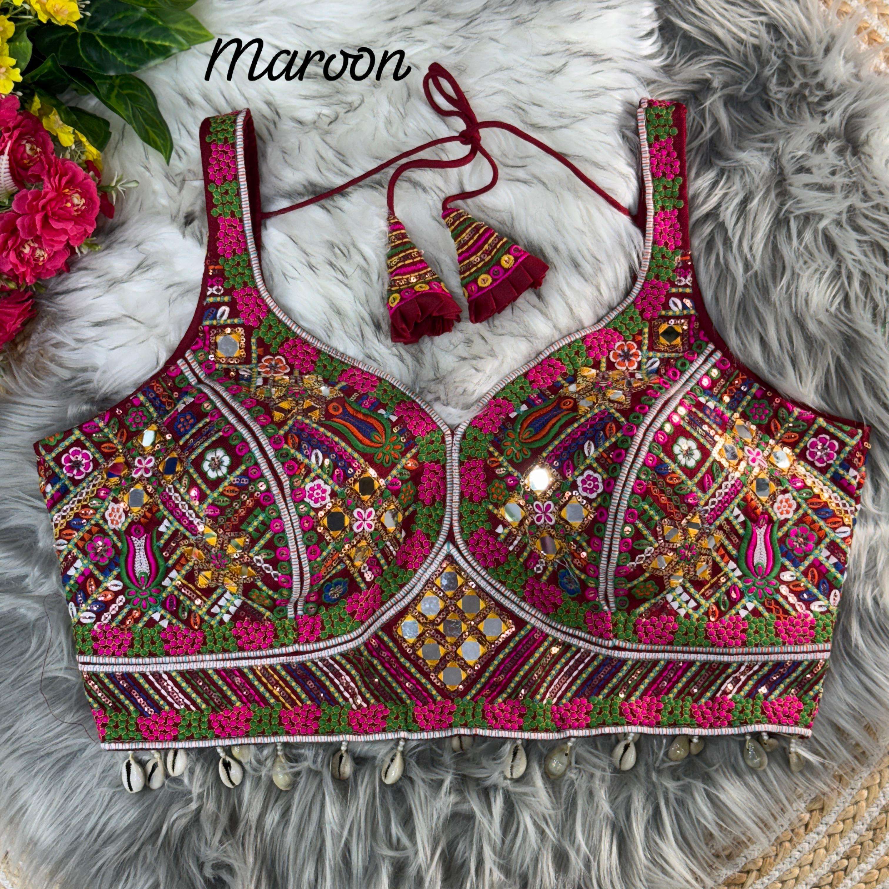 Fancy Bollywood Design With Kaudi Lace & Handmirror Work BLOUSE 